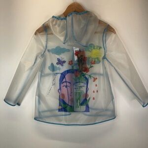 ❤️ Nordstrom Transparent Jacket with Blue Trim
